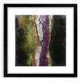 Abstract floral artwork framed in black with a mat, showcasing vibrant colors and intricate designs, ideal for enhancing modern home decor. Perfect for living rooms or creative spaces.