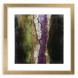 Elegant abstract floral frame with a gold mat, showcasing intricate designs in soft pastel colors. Ideal for enhancing home decor and art displays.