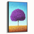 Abstract landscape framed canvas artwork showcasing vibrant hues of blue, green, and gold, highlighting a modern aesthetic with a sleek black frame from a side view. Perfect for enhancing contemporary home decor.