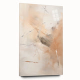 Abstract minimalist wall art displayed in a sleek acrylic glass frame, showcasing vibrant colors and geometric shapes. Perfect for modern home decor.