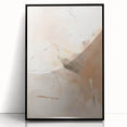 Abstract minimalist wall art featuring a black framed acrylic design, showcasing geometric shapes and smooth lines, ideal for modern home decor.
