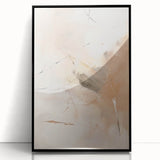 Abstract minimalist wall art featuring a black framed acrylic design, showcasing geometric shapes and smooth lines, ideal for modern home decor.