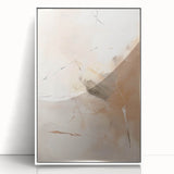 Framed abstract minimalist wall art featuring a white acrylic design, showcasing clean lines and a modern aesthetic, perfect for contemporary home decor.