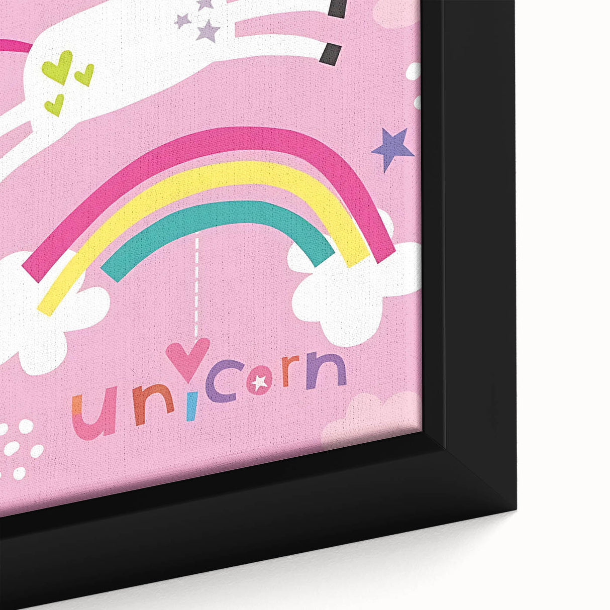 Magical Unicorn & Rainbow Girls Room Wall Art - Kids Fantasy Decor
