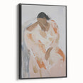 Framed abstract figurative canvas art piece showcasing a dynamic black design, ideal for modern decor. Perfect for adding a touch of sophistication to any living space.