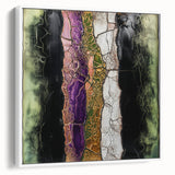 Framed canvas artwork showcasing a vibrant abstract floral design with soft pastel colors, elegantly displayed from a side view against a neutral background.