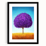 Abstract landscape artwork framed in black, featuring a mat for presentation. The image showcases vibrant colors and textures, perfect for modern decor.