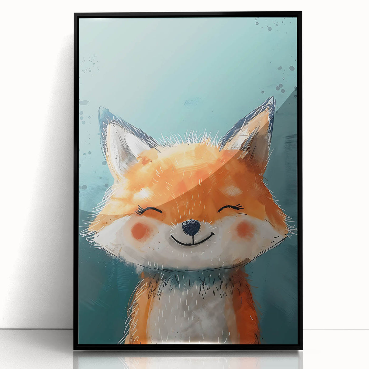 Adorable Smiling Fox Girls Room Wall Art - Woodland Animal Decor