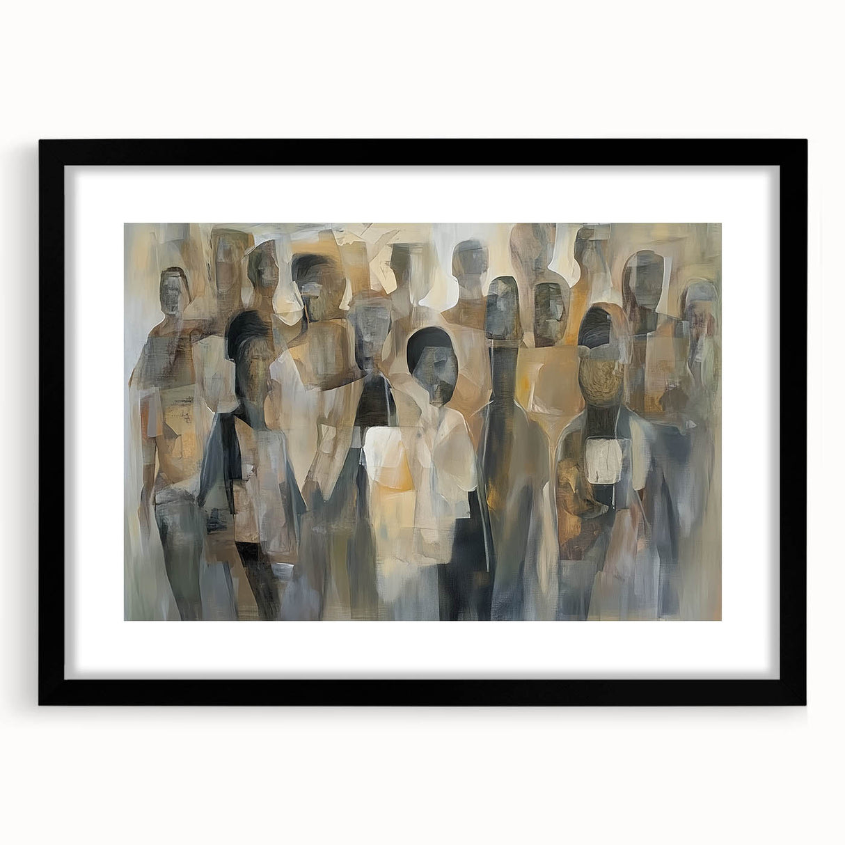 Abstract Figurative Living Room Wall Art – Modern Canvas & Framed Print