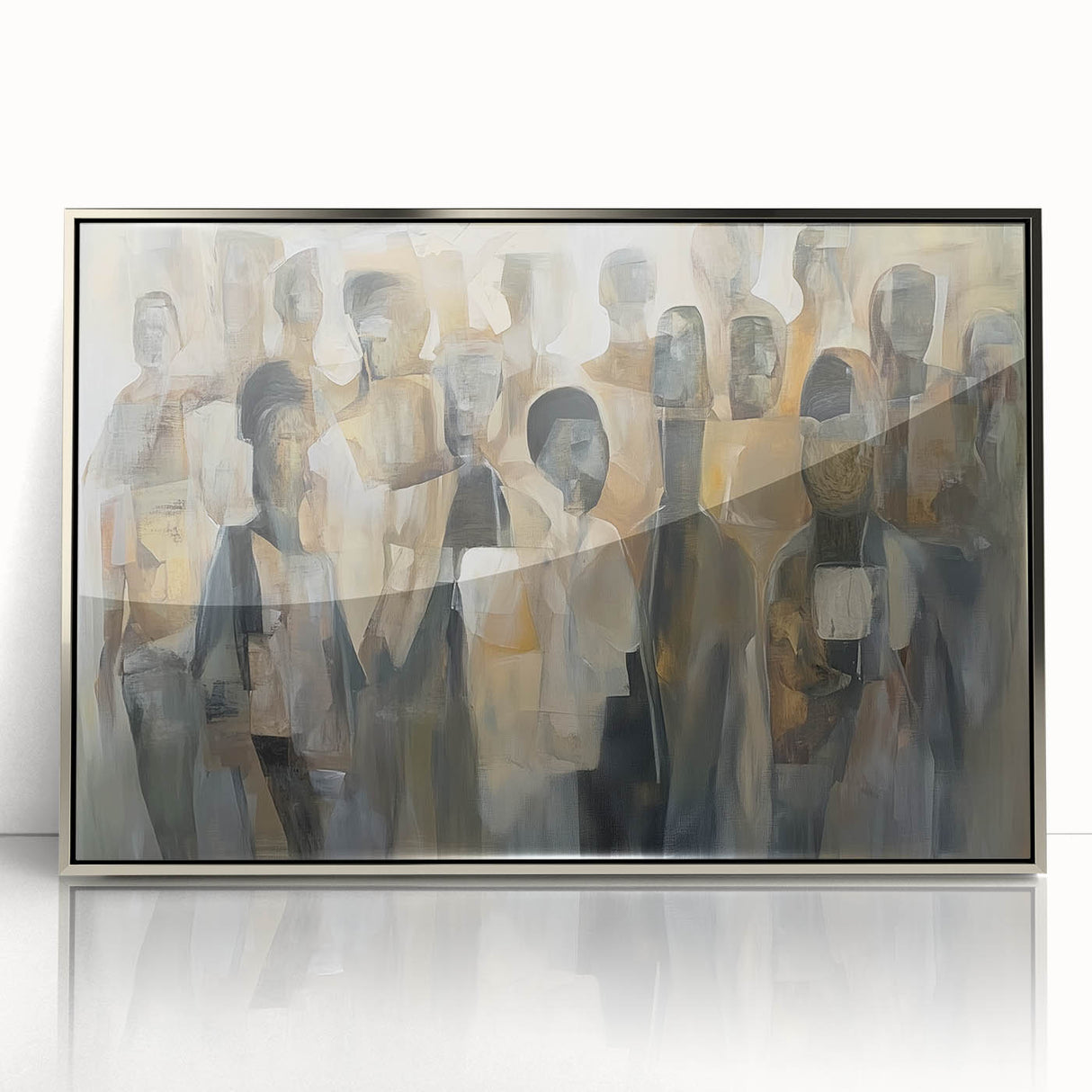 Abstract Figurative Living Room Wall Art – Modern Canvas & Framed Print