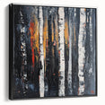 Framed canvas artwork showcasing abstract floral designs in vibrant colors, with a sleek black frame, perfect for modern home decor. Ideal for enhancing living spaces or as a unique gift.