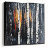 Framed canvas artwork showcasing abstract floral designs in vibrant colors, with a sleek black frame, perfect for modern home decor. Ideal for enhancing living spaces or as a unique gift.