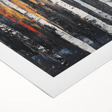 Vibrant abstract floral design on rolled canvas, showcasing bold colors and intricate patterns, ideal for modern home decor. Packaged securely in a cardboard tube.