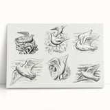 Expressionism Wall Art - Seven Pigeons by Leo Gestel