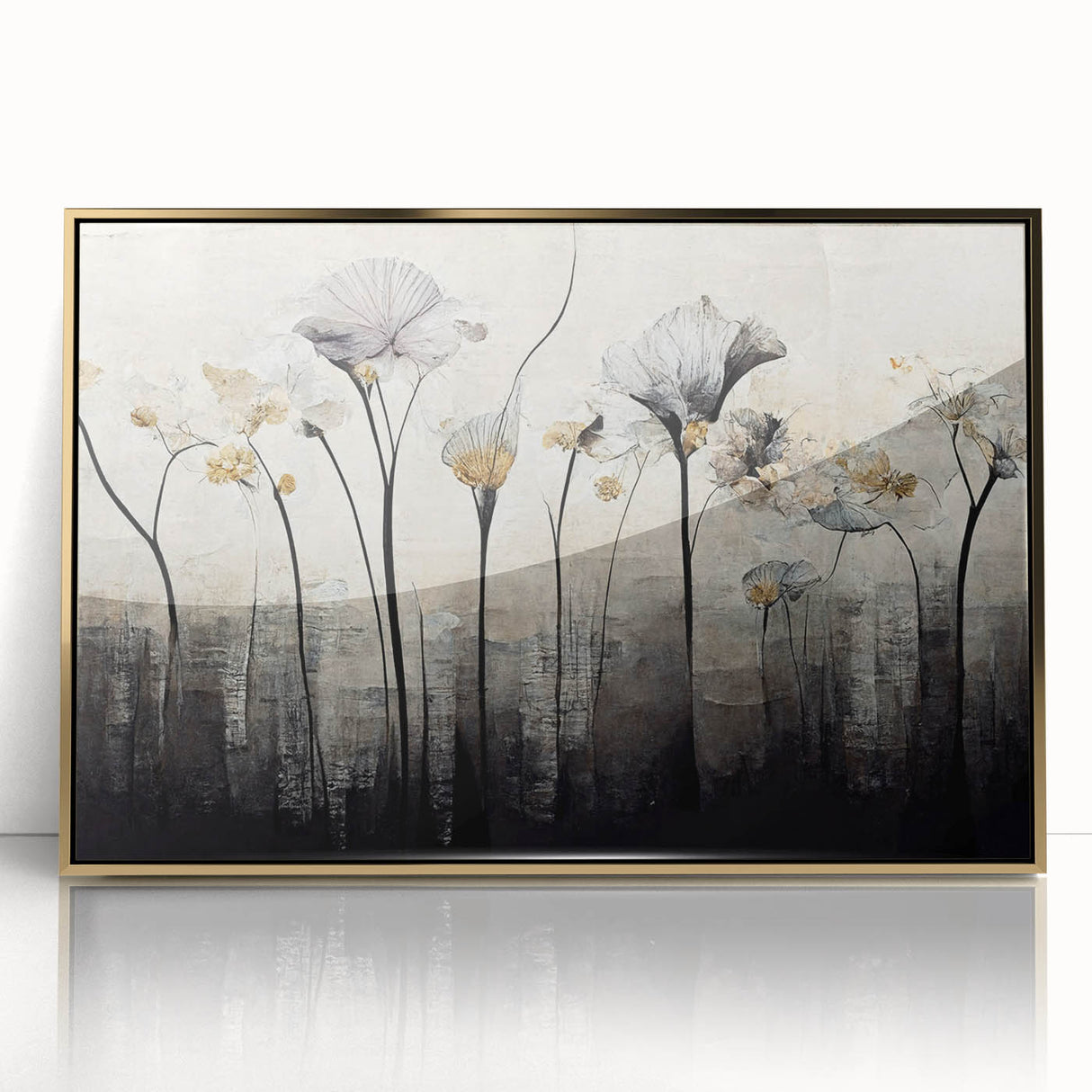 Minimalist Floral Living Room Wall Art – Modern Canvas & Framed Print