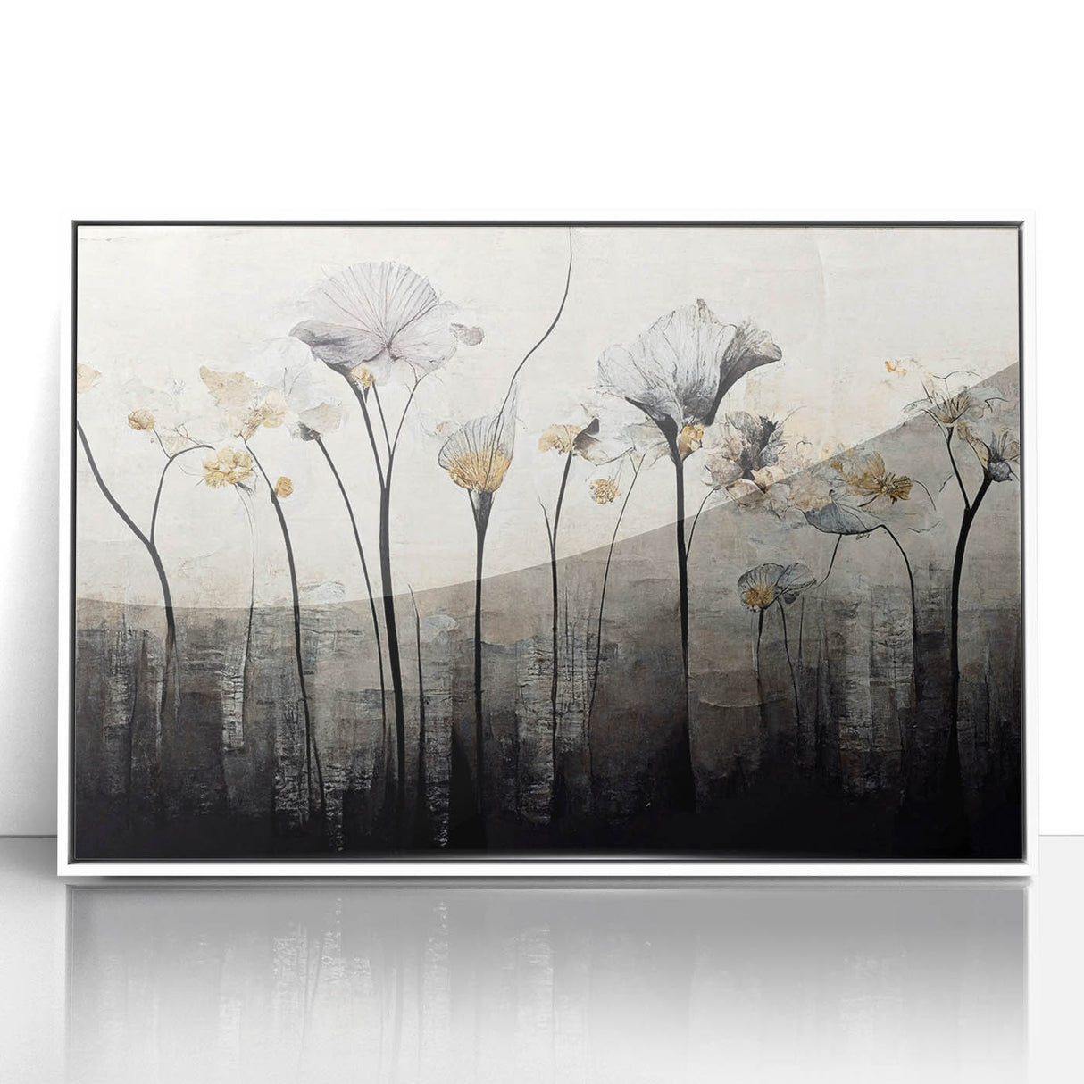 Minimalist Floral Living Room Wall Art – Modern Canvas & Framed Print