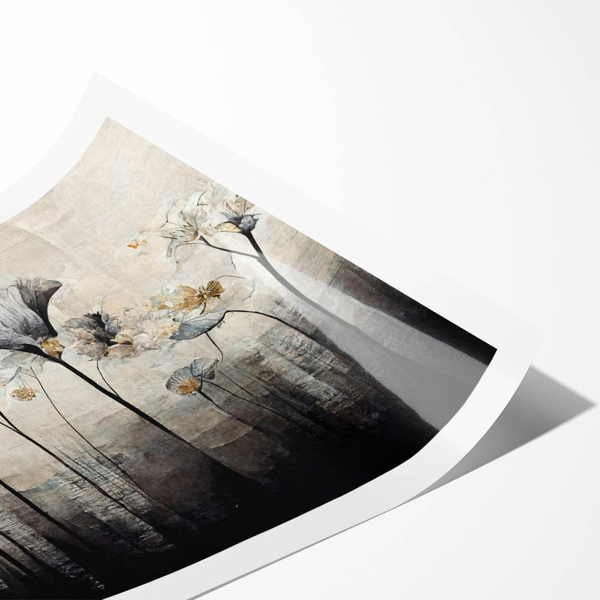 Minimalist Floral Living Room Wall Art – Modern Canvas & Framed Print