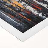 Abstract floral design on rolled canvas, showcasing vibrant colors and intricate patterns, perfect for modern home decor. Packaged securely in a durable cardboard tube for safe delivery and easy hanging.