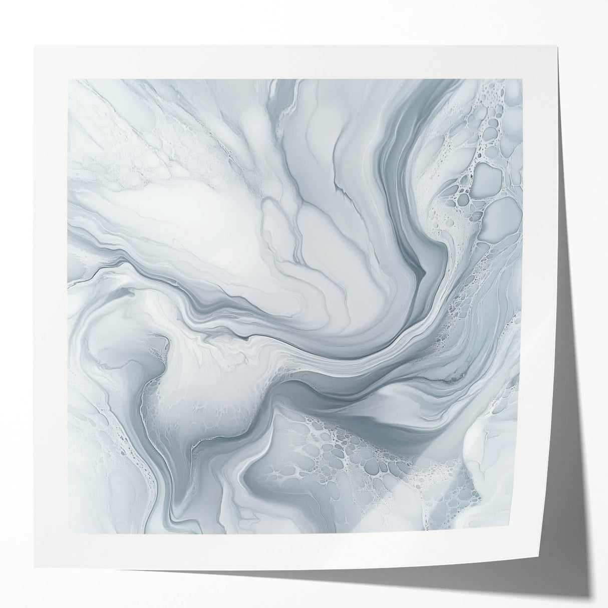 Modern Abstract Wall Art – Light Gray & White Minimalist Canvas