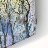 Close-up of an abstract floral acrylic artwork on glass showcasing vibrant colors and intricate details, perfect for modern home decor and artistic displays.