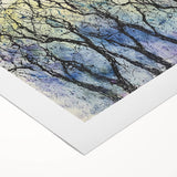 Abstract floral artwork on rolled canvas showcasing vibrant colors and intricate patterns, ideal for home decor, packaged securely in a protective tube.