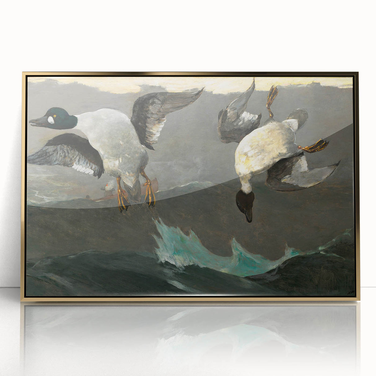 Dramatic Realism Art of Ducks in Flight - Fine Art Realism Canvas