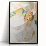 Romanticism Art: Woman with Collie - Famous Watercolor by John Sargent