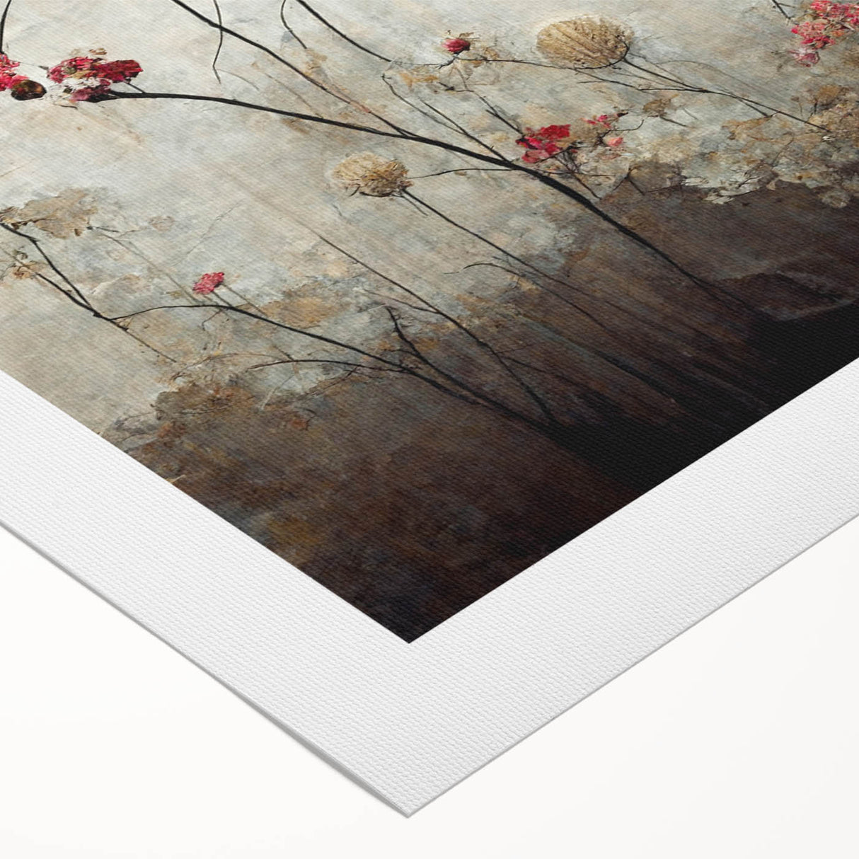 Abstract Floral Canvas Wall Art – Large Framed Art for Living Room