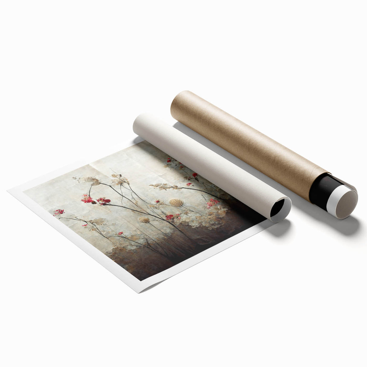 Abstract Floral Canvas Wall Art – Large Framed Art for Living Room