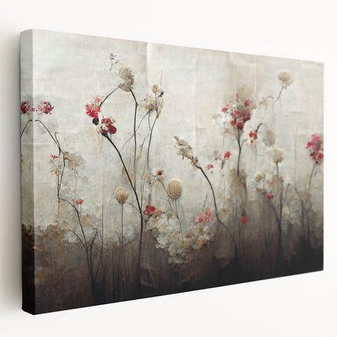 Abstract Floral Canvas Wall Art – Large Framed Art for Living Room