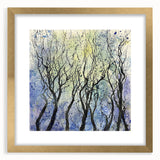 Elegant abstract floral frame featuring gold accents and a mat, perfect for enhancing home decor. The design showcases intricate details and a sophisticated aesthetic, ideal for art enthusiasts.