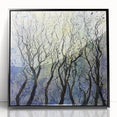 Framed acrylic artwork showcasing vibrant abstract florals in a sleek black frame, perfect for modern home decor. Ideal for adding color and style to living spaces.