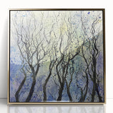 Framed acrylic artwork showcasing vibrant abstract floral designs in gold and pastel hues, adding a modern touch to home decor with elegant detailing.