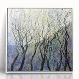 Framed abstract floral artwork in vibrant colors displayed against a white background, showcasing intricate patterns and textures, perfect for modern home decor.