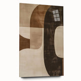 Abstract minimalist wall art featuring a sleek acrylic glass design in soft tones, showcasing a contemporary aesthetic perfect for modern interiors. The artwork is displayed from a side view, emphasizing its frameless profile and elegant finish, ideal for enhancing home decor.