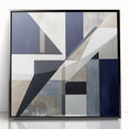 Geometric Abstract Wall Decor – Navy & Beige Modern Canvas Art