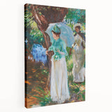 Romanticism Art: Two Girls with Parasols - Vibrant Painting by Sargent