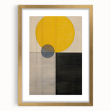 Abstract minimalist wall art framed in gold, featuring soft geometric patterns and a mat, adding a touch of elegance to modern decor. Perfect for contemporary interiors.