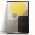 Framed abstract minimalist wall art in black acrylic, showcasing a sleek design that enhances modern decor. Ideal for contemporary living spaces and offices.