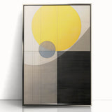 Abstract minimalist wall art framed in silver acrylic, showcasing a sleek design with soft neutral tones, perfect for modern home decor and artistic expression.