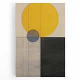Abstract minimalist wall art on stretched canvas featuring soft pastel colors and geometric shapes, perfect for modern home decor. Ideal for adding a touch of elegance to any interior space.