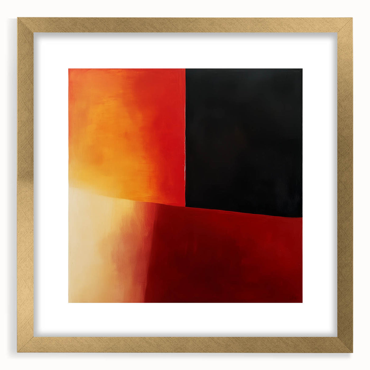 Large Colorful Abstract Wall Art – Red, Black & Orange Canvas Print
