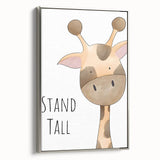 Stand Tall Giraffe Girls Room Wall Art - Inspirational Kids Decor