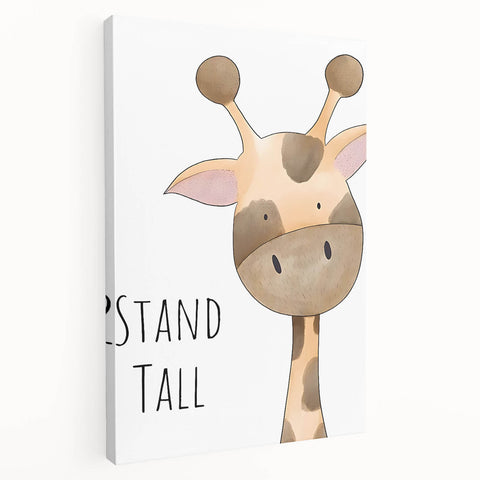 Stand Tall Giraffe Girls Room Wall Art - Inspirational Kids Decor