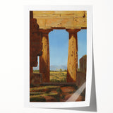 Romanticism Art: Temple of Neptune at Paestum - Historic Landscape Print
