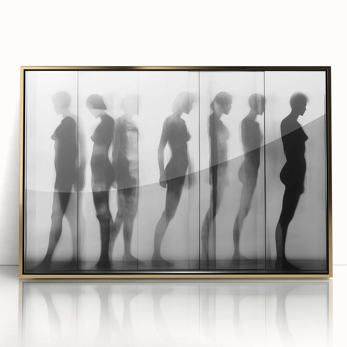 Black and White Framed Wall Art – Modern Abstract Canvas Print