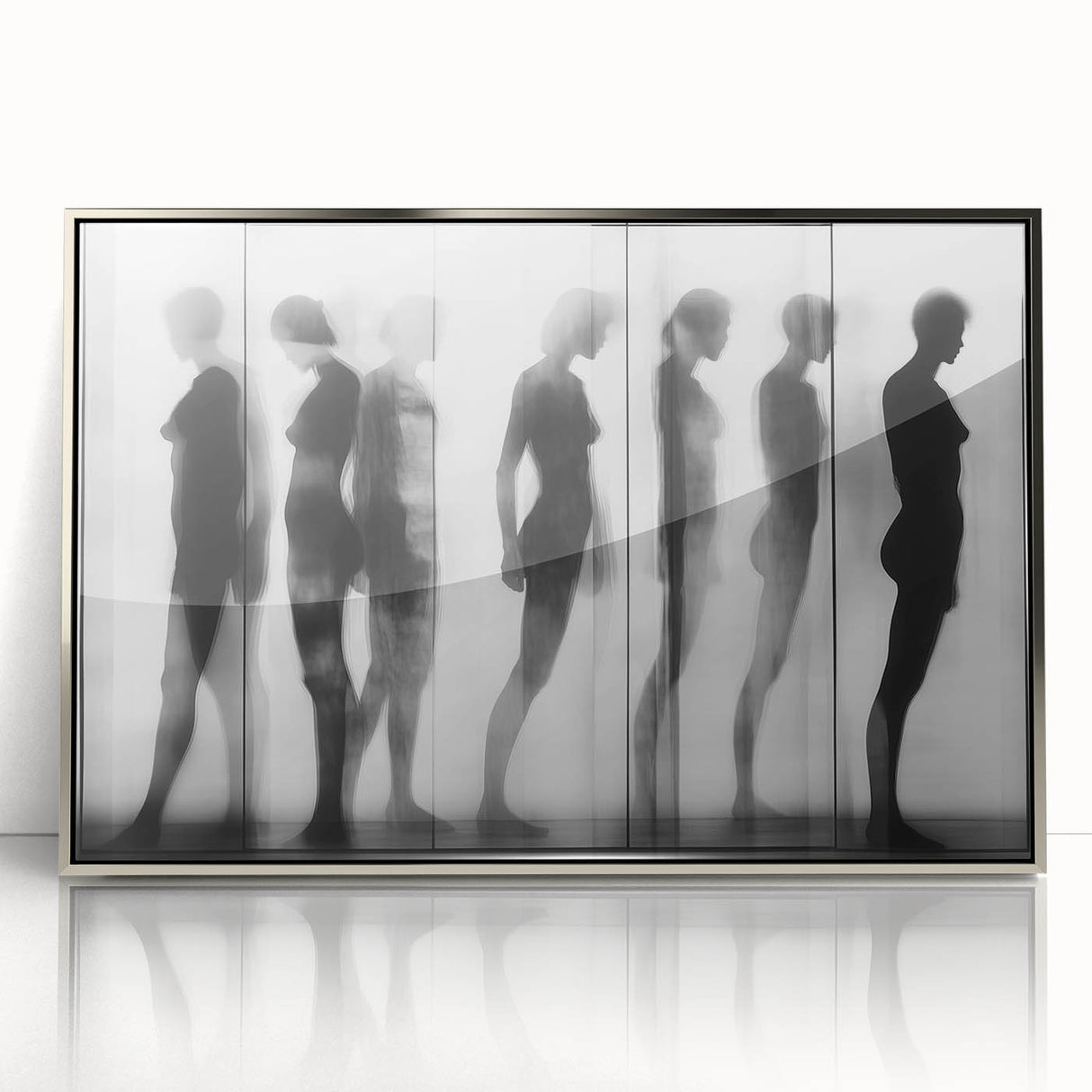 Black and White Framed Wall Art – Modern Abstract Canvas Print