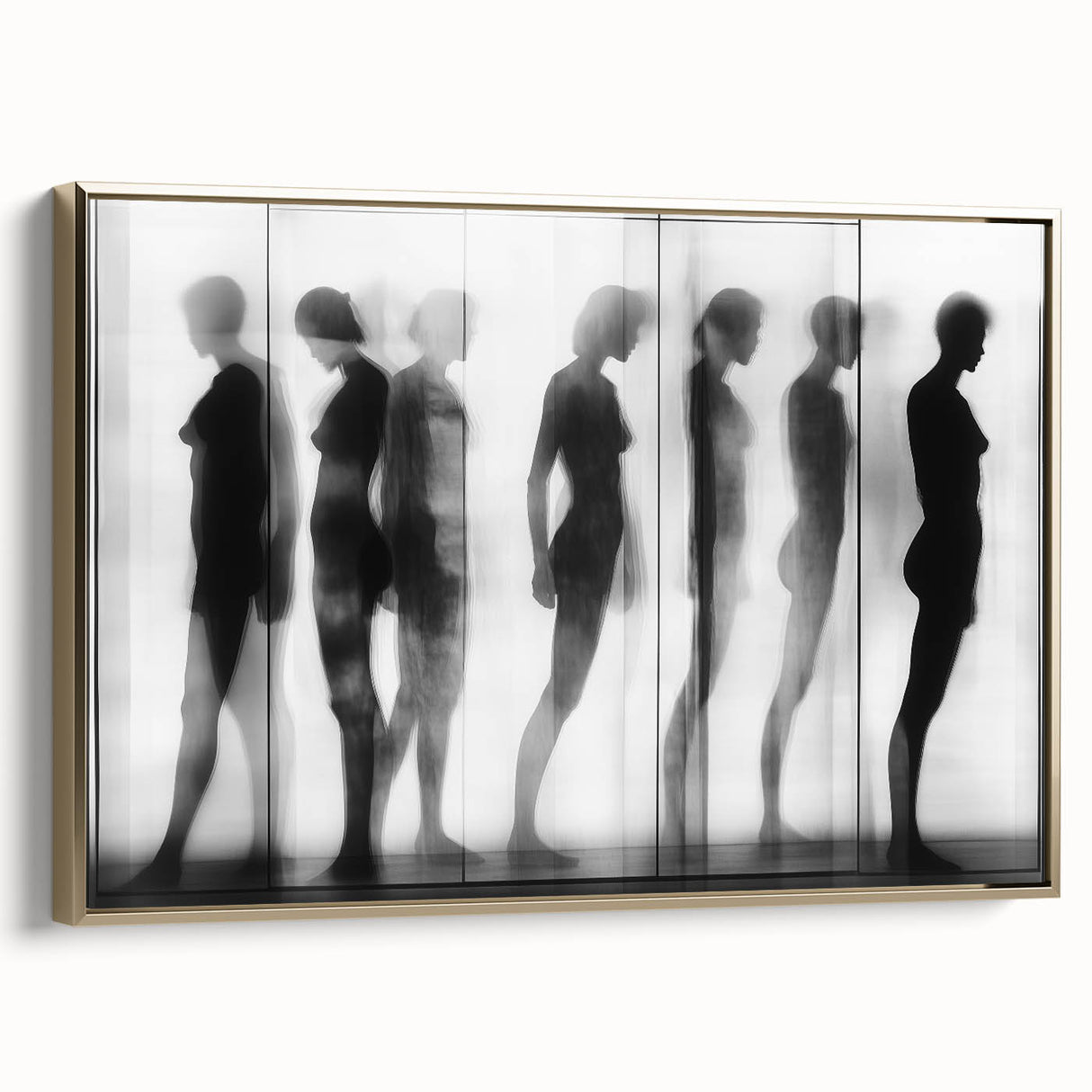 Black and White Framed Wall Art – Modern Abstract Canvas Print