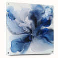 Abstract floral acrylic glass artwork displaying vibrant colors and intricate designs, viewed from the side with decorative pins enhancing its aesthetic appeal. Perfect for modern home decor or art enthusiasts.