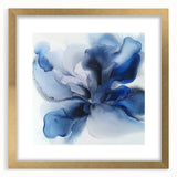 Abstract floral artwork framed in gold, showcasing vibrant colors and intricate designs, perfect for enhancing modern home decor. The mat adds depth and elegance, creating a sophisticated focal point for any room.